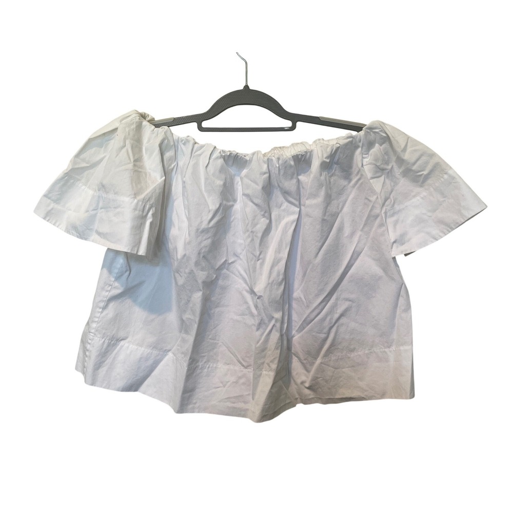 Vince Shoulder Play Top Womens XS White Minimalist Clean Girl Sustainable - Picture 2 of 10